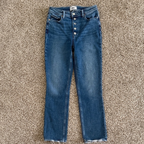 PAIGE Cindy Dark Blue Straight Leg Women's Jeans - Picture 3 of 7